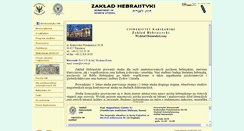 Desktop Screenshot of hebraistyka.uw.edu.pl