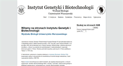 Desktop Screenshot of igib.uw.edu.pl